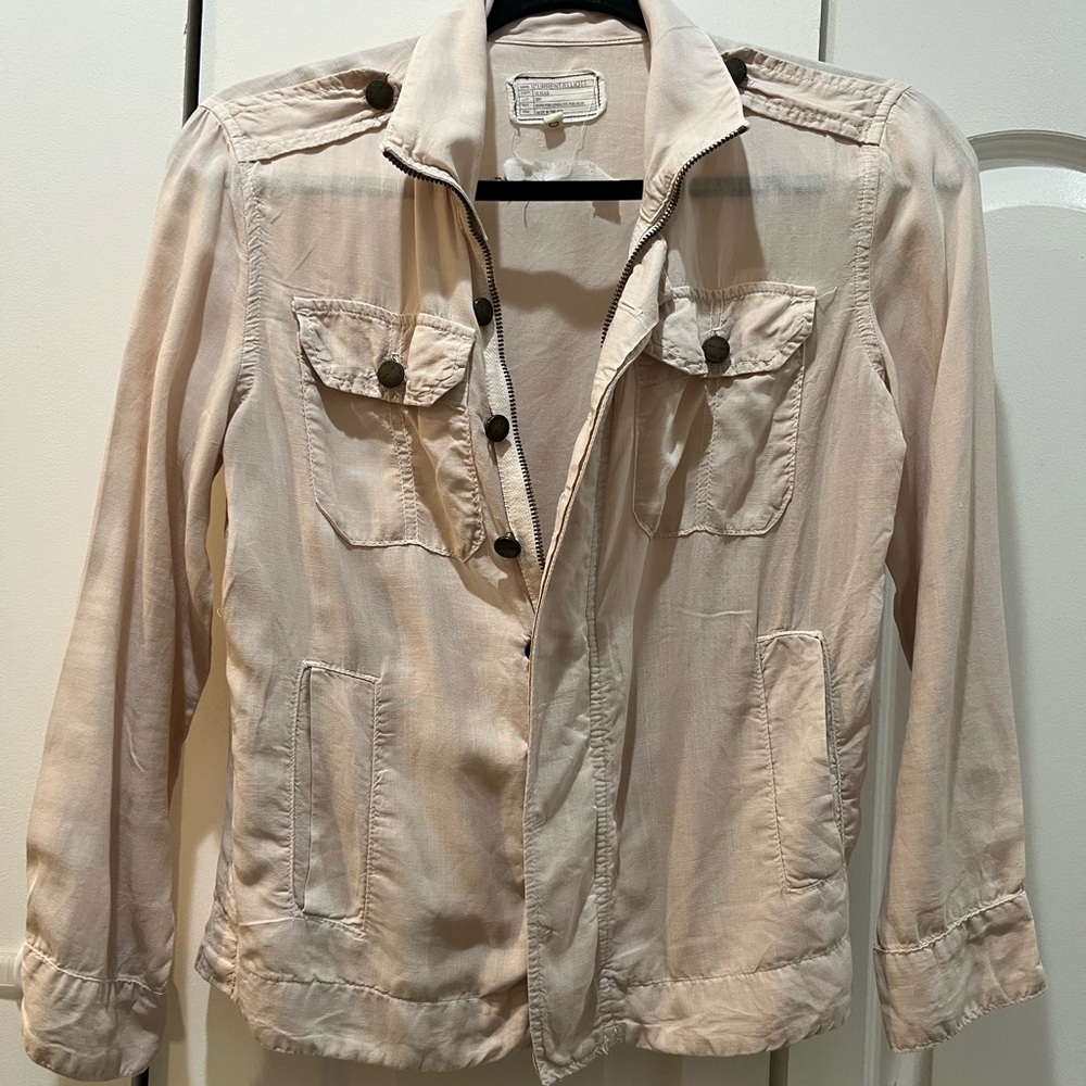 Current/Elliott Battalion Jacket light blush pink color